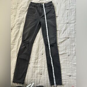 Women's Black Distressed Madewell Curvy Highrise Skinny Jeans